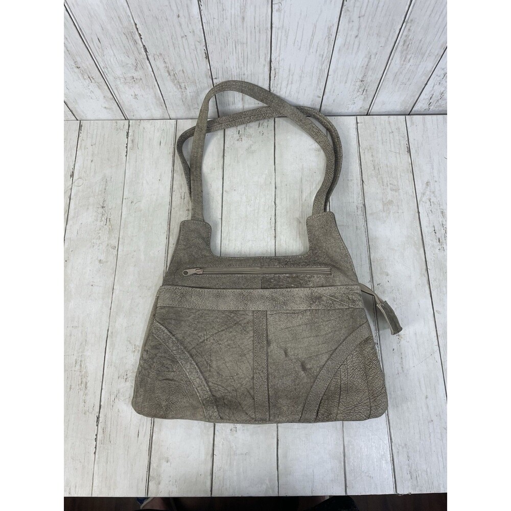 Vintage 1970's Hecho in Mexico Textured Leather Distressed Look Shoulder Bag